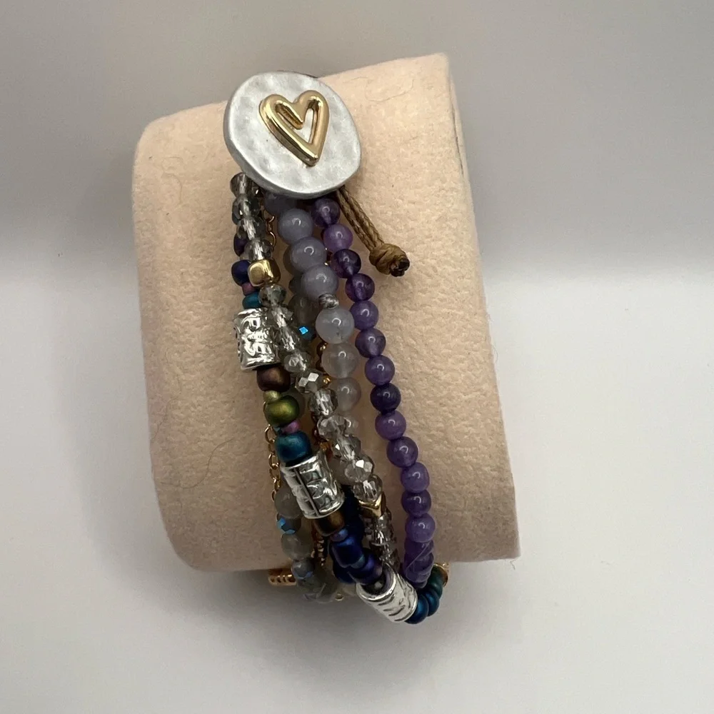 Demdaco Beaded Love Bracelet Indigo